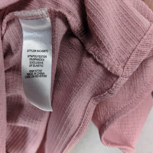 Love + Joy by FCT Pink Off-Shoulder Peasant Blouse Women's Plus Size 3X Ruffle - Picture 4 of 10